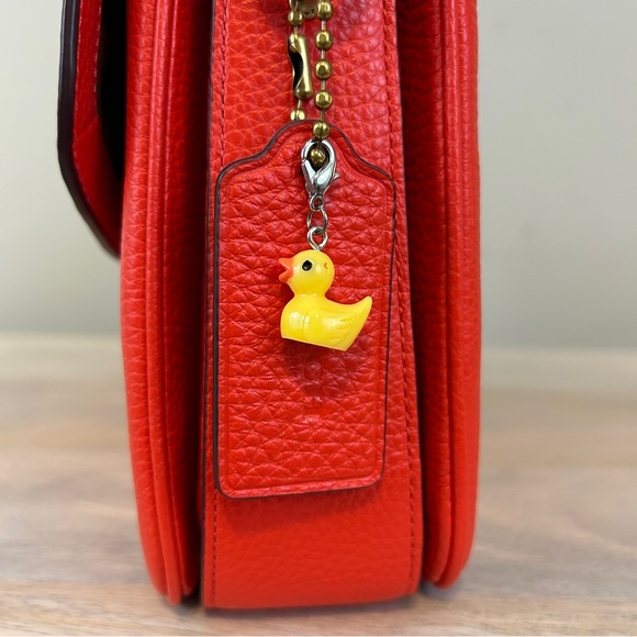 Coach Red Orange Cassie with Custom Pins, NWT! - Picture 6 of 13